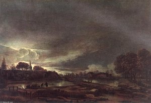 Small Town At Dusk — Aert Van Der Neer