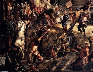 The Crucifixion (detail) — Jacopo Tintoretto, Baroque