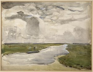 Meandering Landscape With River — Piet Mondrian