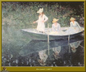 En Canot — Claude Monet, Impressionism