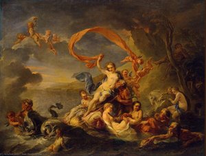 Triumph Of Galatea — Jean-baptiste Van Loo, Rococo Painting