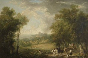 View Of Windsor From The Forest With Travellers In A Horse Drawn Cart — Arthur James Stark