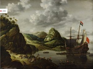 Disembarkation Of A Merchant Ship On Southern Shores — Gillis I Peeters