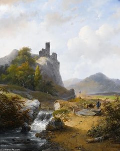 German Landscape With Ruin — Andreas Schelfhout