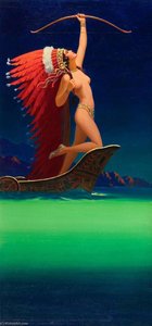 Indian Maiden With Bow