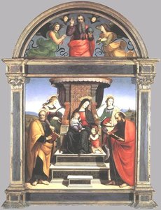 Madonna And Child Enthroned With Saints — Raphael