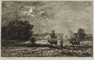 Moonlight At Valmondois — Charles-françois Daubigny