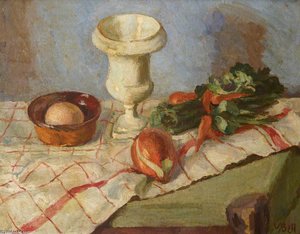 Still Life Of A Vase And Vegetables — Vanessa Bell