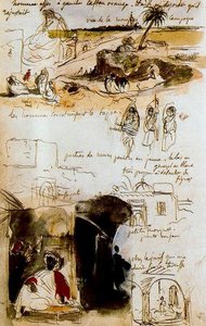Página Del Álbum Del Norte De África Y España — Eugène Delacroix