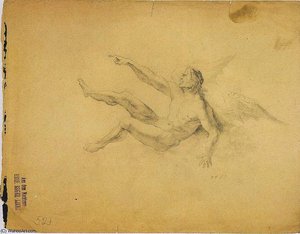 Winged Naked, Dashing — Albin Egger Lienz