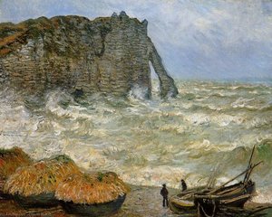 Etretat, Rough Sea — Claude Monet