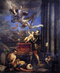 Philip Ii Offering Don Fernando To Victory — Titian