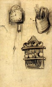 Clock, Clog With Cutlery And A Spoon Rack — Vincent Willem Van Gogh