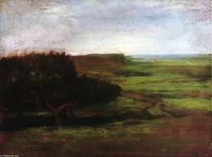 Evening Study, New Port, R. I. (also Known As From Hazard's Farm, Paradise) — John La Farge