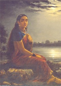 Lady In Moonlight — Raja Ravi Varma