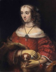 Portrait Of A Lady With A Lap Dog — Rembrandt Van Rijn