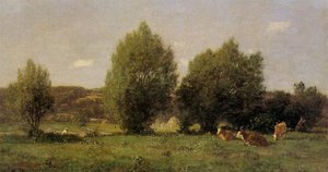Landscape Near Honfleur — Eugène Louis Boudin, Impressionism