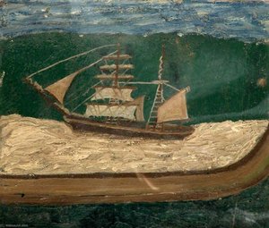A Brig, Close To Shore — Alfred Wallis
