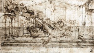 Perspectival Study Of The Adoration Of The Magi — Leonardo Da Vinci