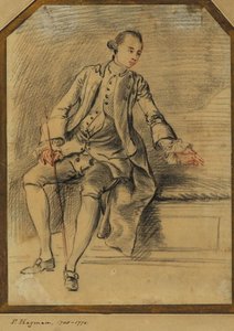 Young Man, Seated, Holding A Riding Crop — Paul Sandby
