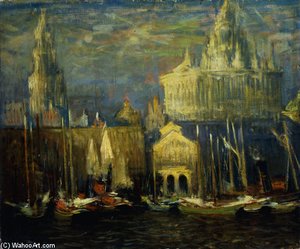 New York Waterfront — Arthur Clifton Goodwin