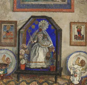 Still Life With An Image Of The Madonna In A Glass Case — Leon De Smet