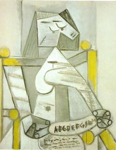 Seated Woman With Spelling Book — Pablo Picasso, Cubism