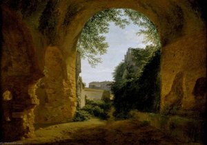 A View Of A Garden, Seen From Within A Roman Vault — François Marius Granet, Romanticism