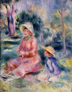 Madame Renoir And Her Son Pierre — Pierre-auguste Renoir, Impressionism