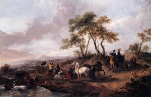 Halt Of A Hunting Party — Philips Wouwerman