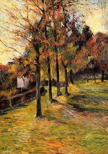 Tree Lined Road, Rouen — Eugène Henri Paul Gauguin, Post-impressionism