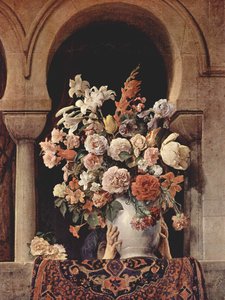 Vase Of Flowers On The Window Of A Harem — Francesco Hayez, Baroque