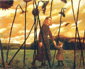Giuliana And The Sunflowers — Jamie Wyeth, Realism