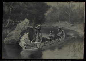 Pitched It Sheer Into The River . . . Where It Still Is Seen In The Summer — Frederic Remington