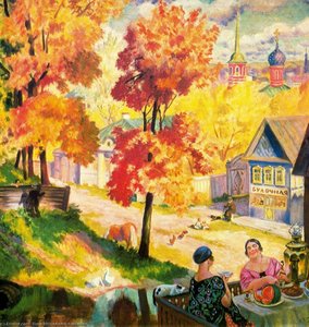 Autmn In The Province — Boris Mikhailovich Kustodiev