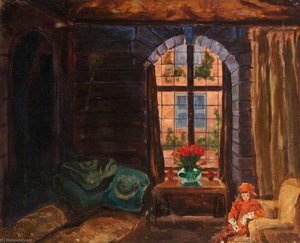 The Living Room At Port Lympne With Lady Pamela Smith (d.1982), Later Lady Hartwell — Winston Spencer Churchill