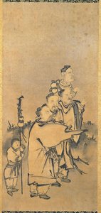 Qin Gao and Other Immortals; Left scroll