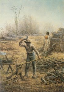 Bucheron Preparant Des Fagots — Jean-françois Millet