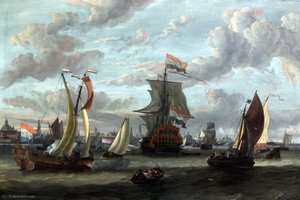 View Of Amsterdam With The Ij — Abraham Storck