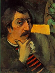 Self Portrait With The Idol — Eugène Henri Paul Gauguin