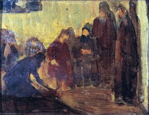 Study, Christ Washing The Feet Of The Disciples — Henry Ossawa Tanner