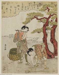 Poem By Fujiwara No Okikaze — Suzuki Harunobu
