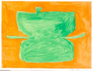 Untitled (green And Orange) — Gene Davis