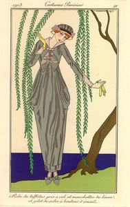Robe De Taffetas Gris — Georges Barbier