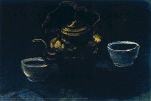 Still Life With Copper Coffeepot And Two White Bowls — Vincent Willem Van Gogh, Post-impressionism