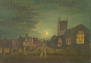 St Peter's Church, Derby, By Moonlight — Henry Lark I Pratt