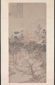 明 文徵明 樓居圖 軸 Living Aloft — Wen Zhengming