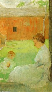 Mother And Child — Julian Alden Weir, Impressionism