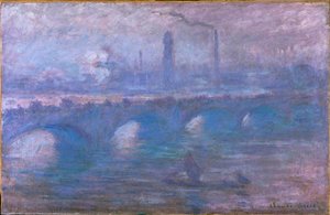 Waterloo Bridge, Misty Morning — Claude Monet, Impressionist Landscape