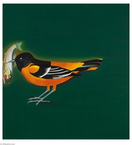 Baltimore Oriole Securing Freshwater Fish — Edward Joseph Ruscha Iv